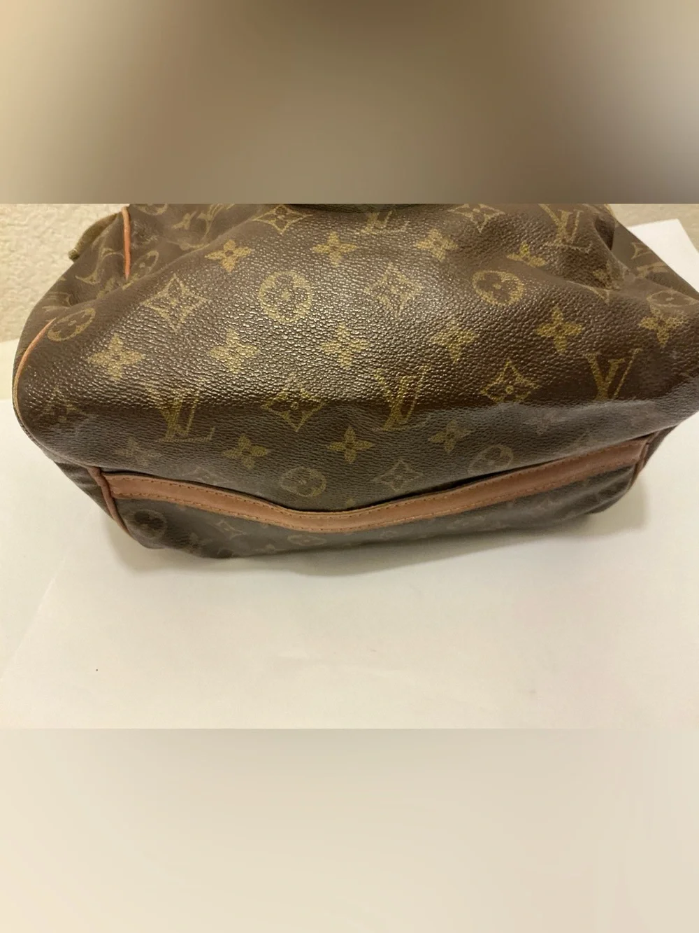 Vintage Louis Vuitton Monogram Canvas Satchel in Brown and Tan mini